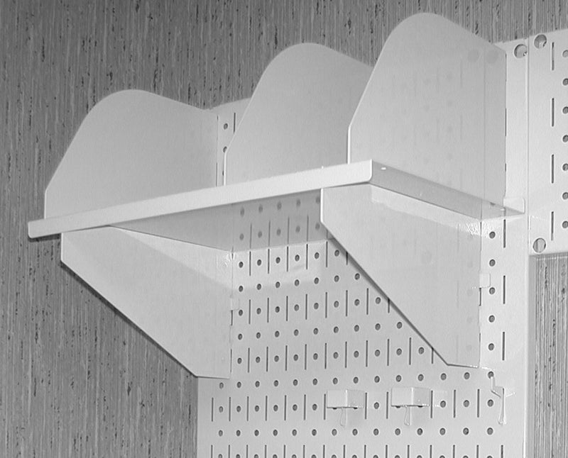 Wall Control Shelf 9in Deep Pegboard Shelf Assembly Pegboard and Slotted Tool Board - White - Image 5